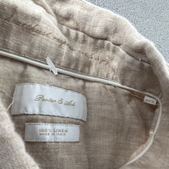 Porter And Ash Shirt Adult Extra Large Brown Button Up Short Sleeve Casual Men's - Picture 9 of 14